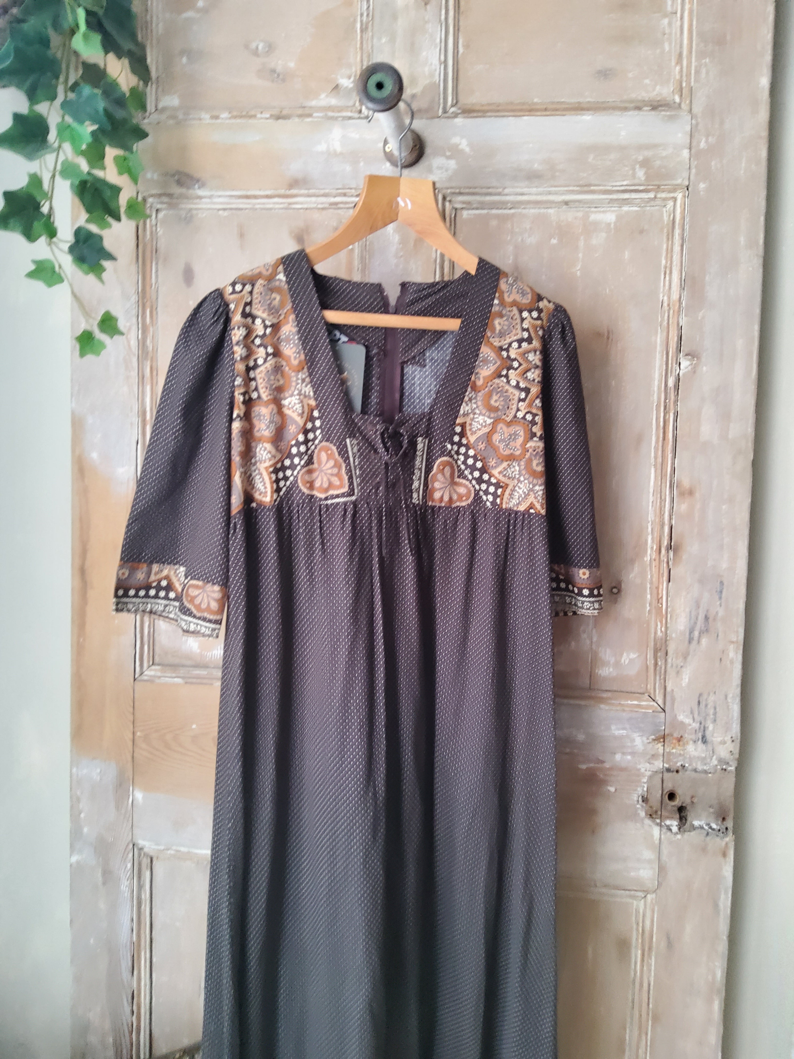 Vintage 1970s Maxi Dress Concept 2 Original cotton. UK8