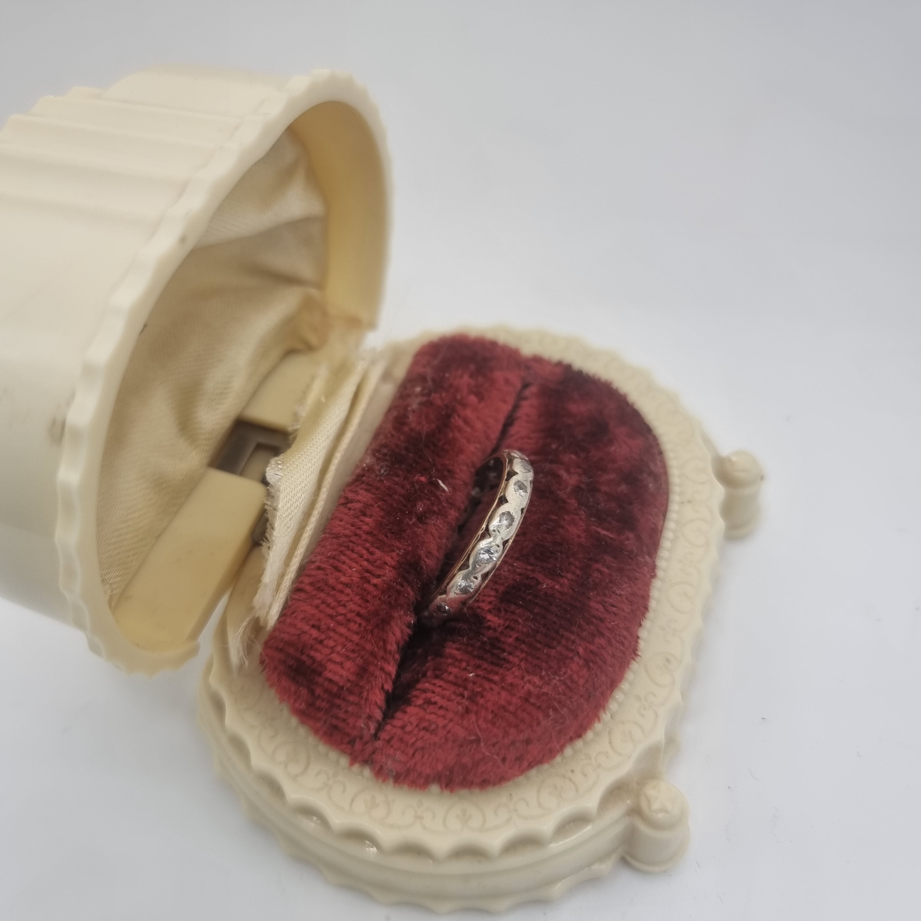 Vintage 9ct gold Diamond and silver eternity ring