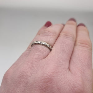 Vintage 9ct gold Diamond and silver eternity ring