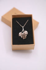 Load image into Gallery viewer, Vintage 1950s sterling silver Rose necklace
