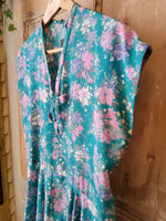 Load image into Gallery viewer, Vintage 1970s does 1950s floral fit and flare dress.
